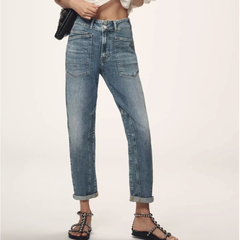 The Wanderer Mid-Rise Relaxed-Leg Jeans by Pilcro size 27 Anthropologie